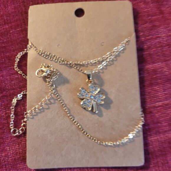 10k Gold Plated Four Leaf Clover Necklace - Picture 6 of 6